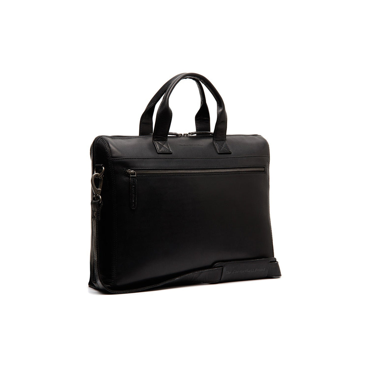 Levanto Full-Grain Leather Laptop Bag da Donna in Classic 100% Full-Grain Leather - Full Exterior Front Profile View | Acquista online