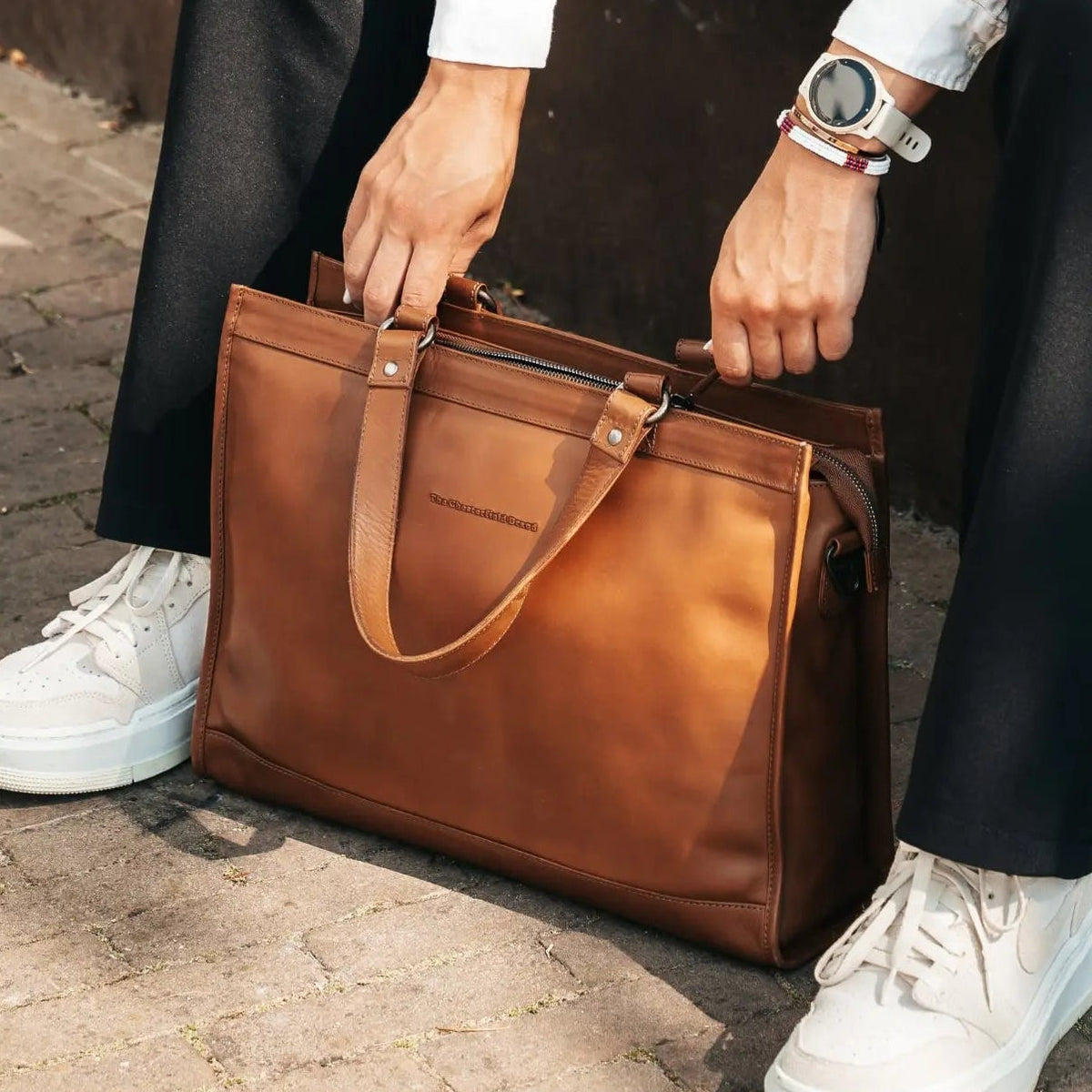 Manly Full-Grain Leather Laptop Bag da Donna – Vista prodotto alternativa 2