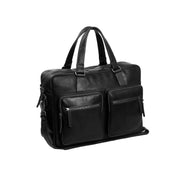 Misha Full-Grain Leather Laptop Bag da Donna in Classic 100% Full-Grain Leather - Full Exterior Front Profile View | Acquista online