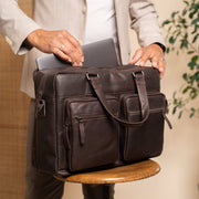Misha Full-Grain Leather Laptop Bag da Donna – Vista prodotto alternativa 3