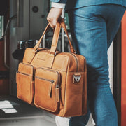 Misha Full-Grain Leather Laptop Bag da Donna – Vista prodotto alternativa 2