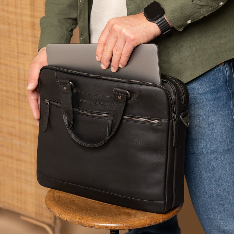 Montara Full-Grain Leather Laptop Bag da Donna