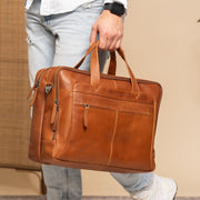 Ryan Full-Grain Leather Laptop Bag da Uomo – Vista prodotto alternativa 2