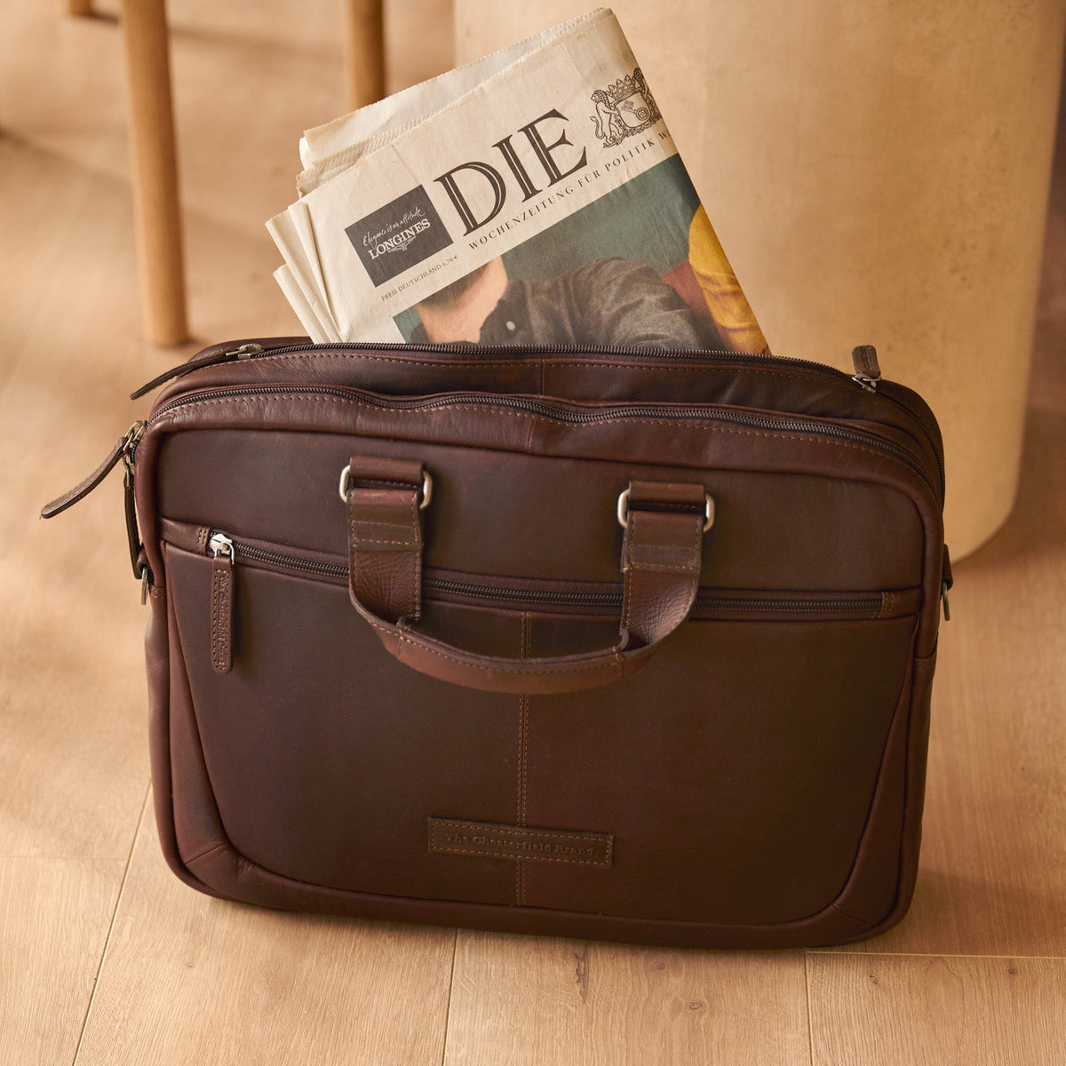 Seth Full-Grain Leather Laptop Bag da Uomo – Vista prodotto alternativa 2