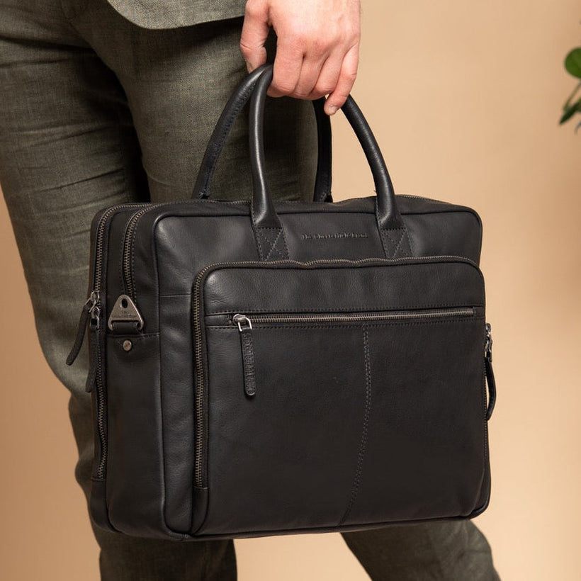 Tacama Borsa porta PC in pelle pieno fiore