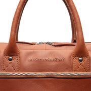 Cognac Leather Laptop Bag Tacama, detail view 1