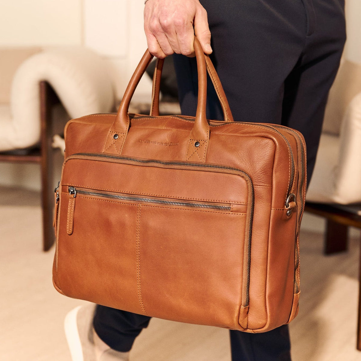 Tacama Full-Grain Leather Laptop Bag da Donna – Vista prodotto alternativa 2