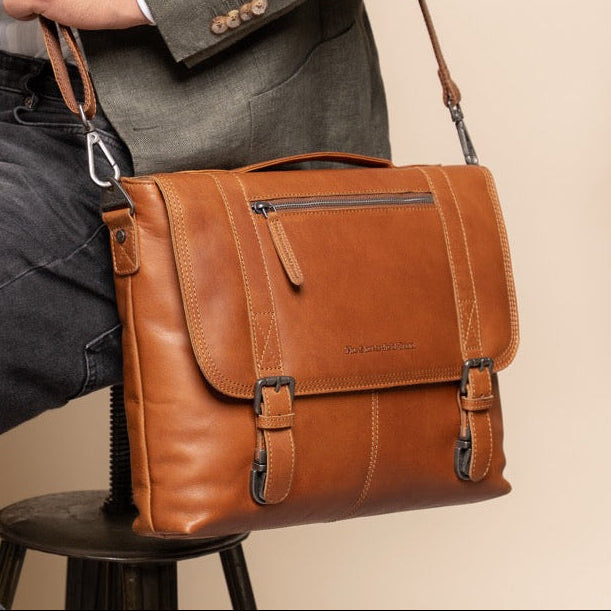 Veneto Full-Grain Leather Laptop Bag da Donna