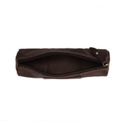 Tailored Rib Cuffs &amp; Hem Craftsmanship Construction Detail on Leather Pencil Case Lea da Donna