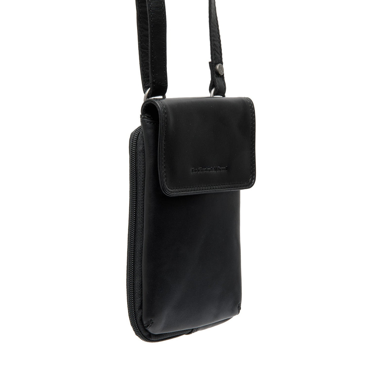 Langley Full-Grain Leather Phone Bag da Donna in Classic 100% Full-Grain Leather - Vista frontale e linea su misura | Acquista online