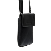 Langley Full-Grain Leather Phone Bag da Donna in Classic 100% Full-Grain Leather - Vista frontale e linea su misura | Acquista online