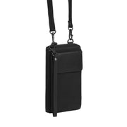 Malaga Full-Grain Leather Phone Bag da Donna in Classic 100% Full-Grain Leather - Vista frontale e linea su misura | Acquista online