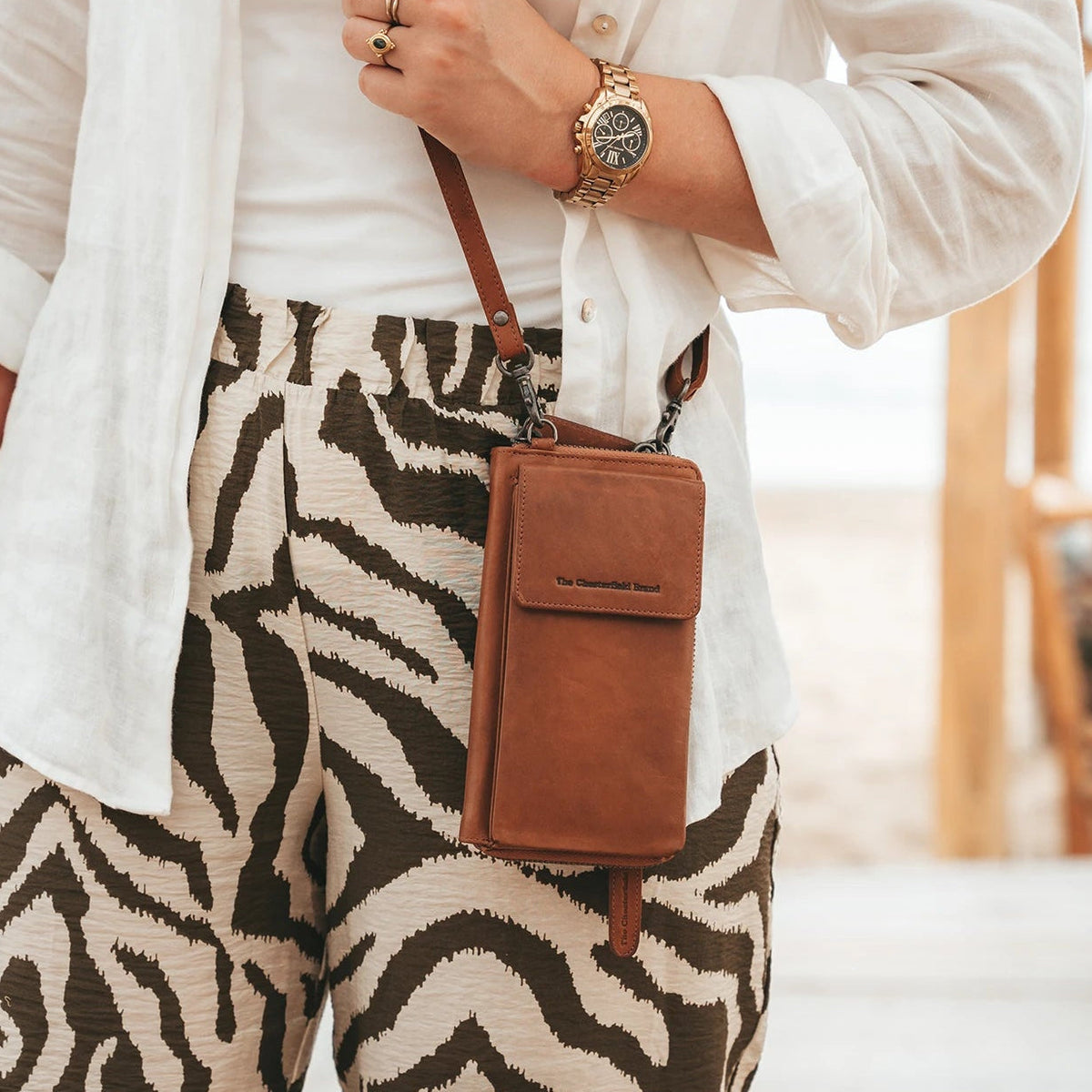 Malaga Full-Grain Leather Phone Bag da Donna – Vista prodotto alternativa 2