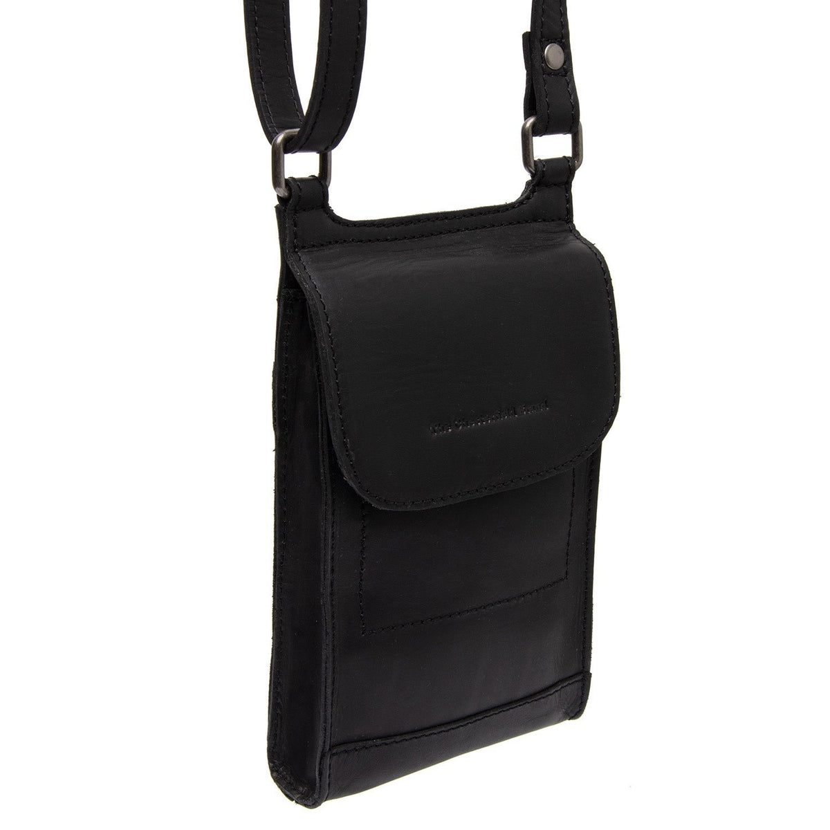 Nebra Full-Grain Leather Phone Bag da Donna in Classic 100% Full-Grain Leather - Vista frontale e linea su misura | Acquista online