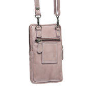 Tailored Rib Cuffs &amp; Hem Craftsmanship Construction Detail on Salta Full-Grain Leather Phone Bag da Donna