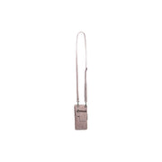 Styled Fit Perspective of Salta Full-Grain Leather Phone Bag da Donna on Model - Natural Daylight Drape