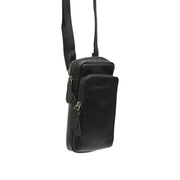 Valdes Full-Grain Leather Phone Bag da Donna in Classic 100% Full-Grain Leather - Vista frontale e linea su misura | Acquista online