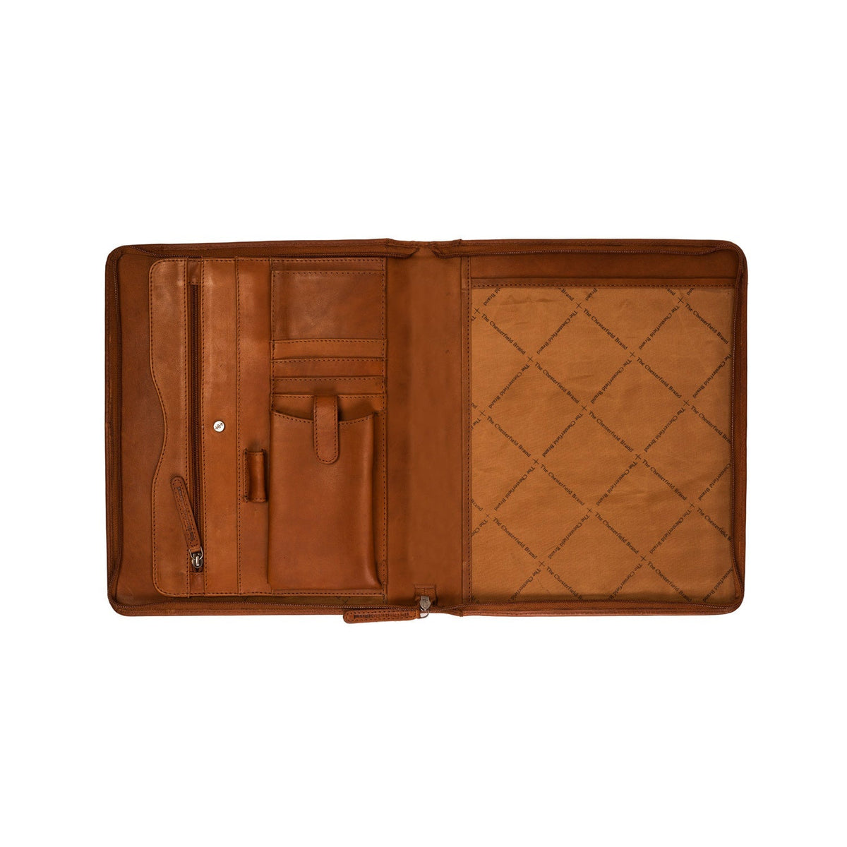 Cognac Leather Portfolio Barnet da Donna, detail view 1