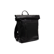 Liverpool Full-Grain Leather Roll-top Backpack da Donna in Classic 100% Full-Grain Leather - Full Exterior Front Profile View | Acquista online