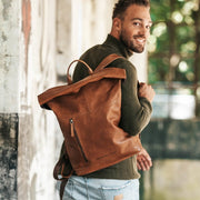 Liverpool Full-Grain Leather Roll-top Backpack da Donna – Vista prodotto alternativa 2