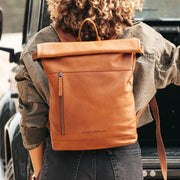 Mazara Full-Grain Leather Roll-top Backpack da Donna – Vista prodotto alternativa 2
