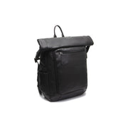 Remo Full-Grain Leather Roll-top Backpack da Donna in Classic 100% Full-Grain Leather - Full Exterior Front Profile View | Acquista online