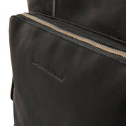 Solid Antique Brass Hardware &amp; Heavy-Duty Dual Zipper Detail on Alicante Full-Grain Leather Shopper da Donna