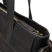 Alicante Full-Grain Leather Shopper da Donna - Structured Side Profile Showing Gusset Depth &amp; Expansion Capacity