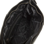 Solid Antique Brass Hardware &amp; Heavy-Duty Dual Zipper Detail on Amelia Full-Grain Leather Shoulder Bag da Donna