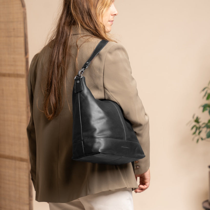 Amelia Full-Grain Leather Shoulder Bag da Donna