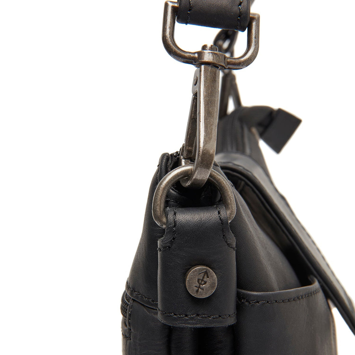 Calora Full-Grain Leather Shoulder Bag da Donna - Structured Side Profile Showing Gusset Depth &amp; Expansion Capacity