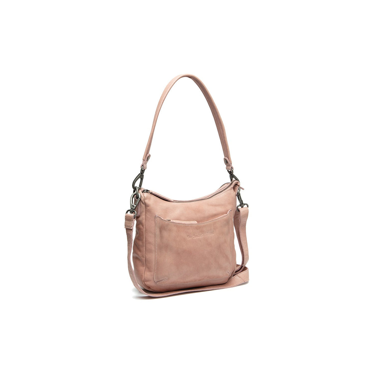 Caroline Full-Grain Leather Shoulder Bag da Donna in Classic 100% Full-Grain Leather - Full Exterior Front Profile View | Acquista online