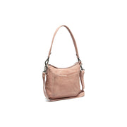 Caroline Full-Grain Leather Shoulder Bag da Donna in Classic 100% Full-Grain Leather - Full Exterior Front Profile View | Acquista online