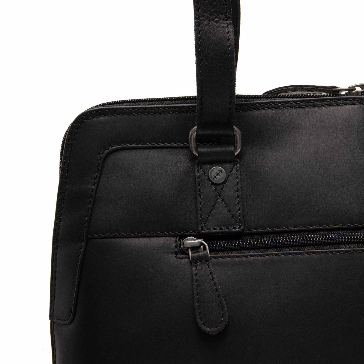 Elvar Full-Grain Leather Shoulder Bag da Donna - Structured Side Profile Showing Gusset Depth &amp; Expansion Capacity