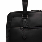 Elvar Full-Grain Leather Shoulder Bag da Donna - Structured Side Profile Showing Gusset Depth &amp; Expansion Capacity