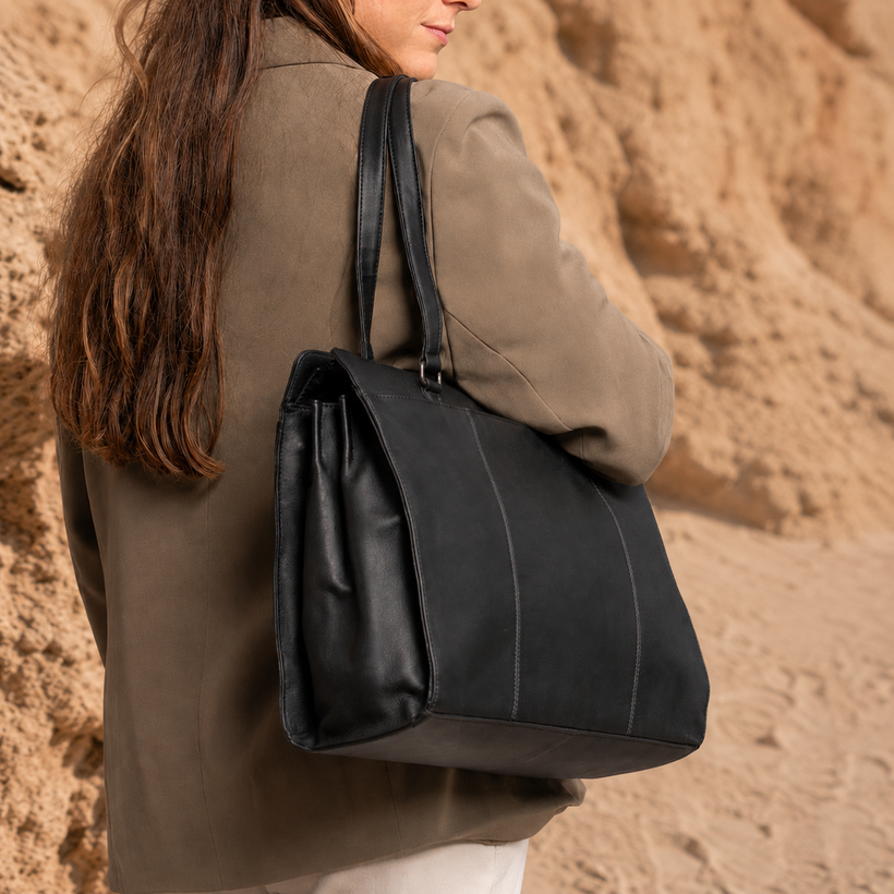 Fidenza Full-Grain Leather Shoulder Bag da Donna