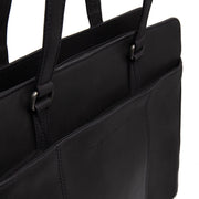 Fidenza Full-Grain Leather Shoulder Bag da Donna - Structured Side Profile Showing Gusset Depth &amp; Expansion Capacity