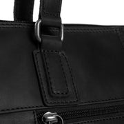 Flint Full-Grain Leather Shoulder Bag da Donna - Structured Side Profile Showing Gusset Depth &amp; Expansion Capacity