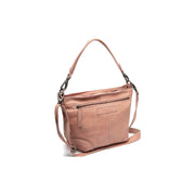 Lucy Full-Grain Leather Shoulder Bag in Classic 100% Full-Grain Leather - Full Exterior Front Profile View | Acquista online