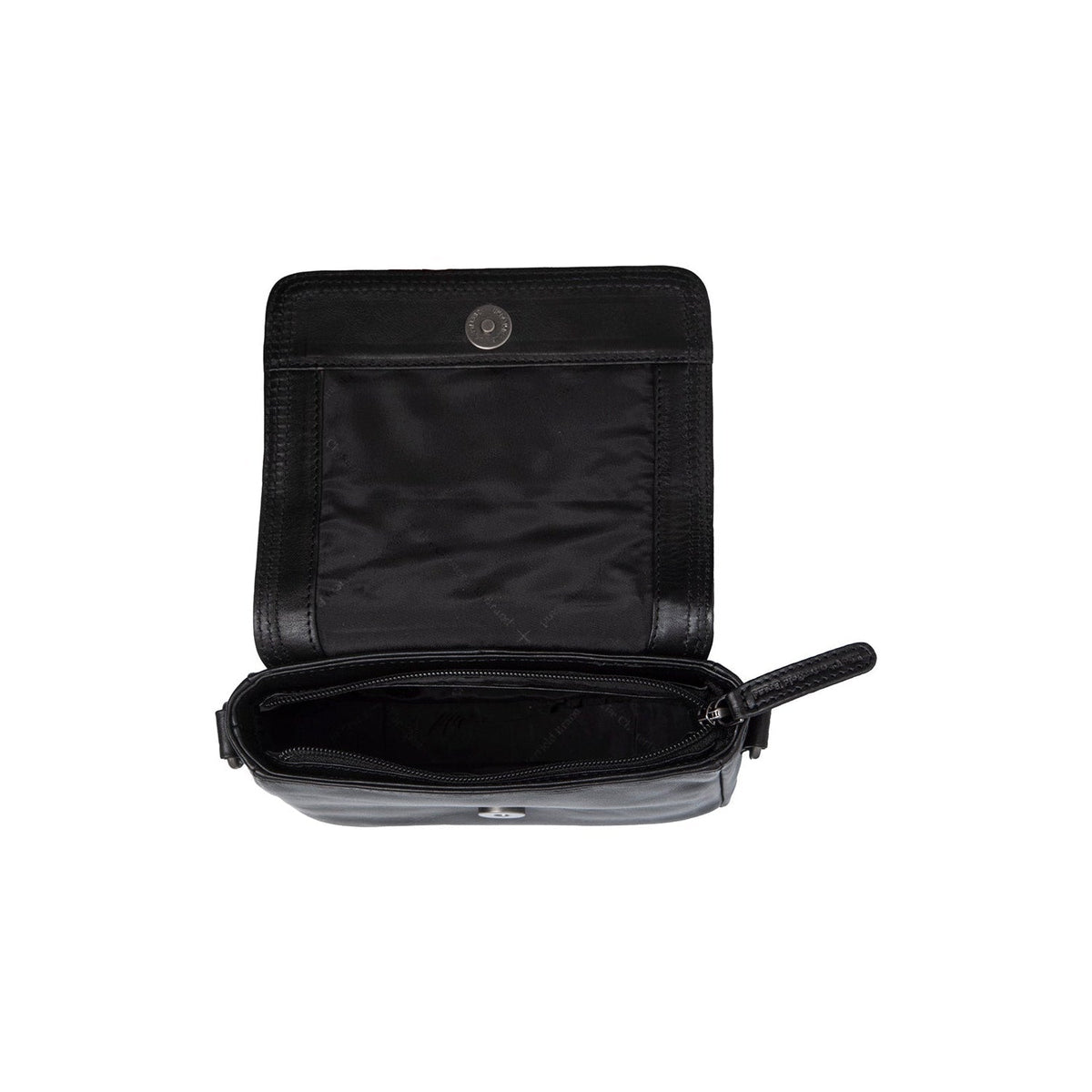 Solid Antique Brass Hardware &amp; Heavy-Duty Dual Zipper Detail on Marcella Full-Grain Leather Shoulder Bag da Donna