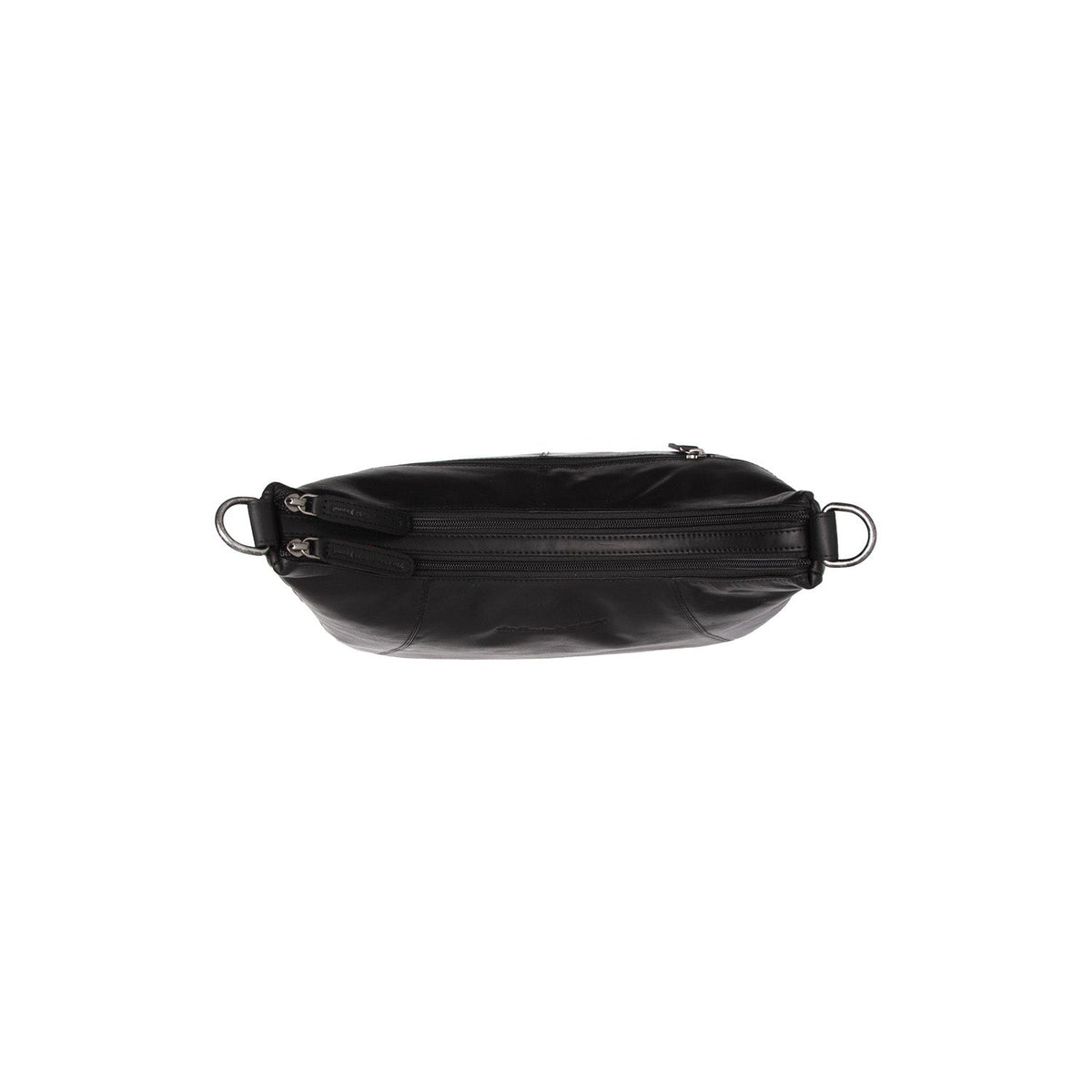 Solid Antique Brass Hardware &amp; Heavy-Duty Dual Zipper Detail on Marle Full-Grain Leather Shoulder Bag da Donna