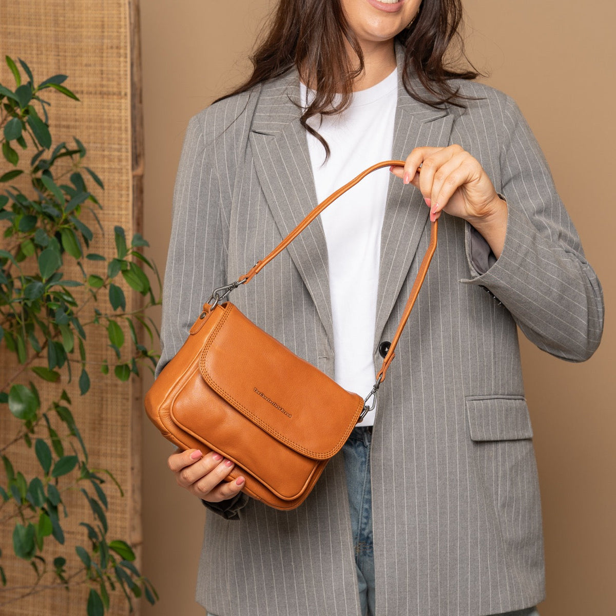 Miloa Full-Grain Leather Shoulder Bag da Donna – Vista prodotto alternativa 3