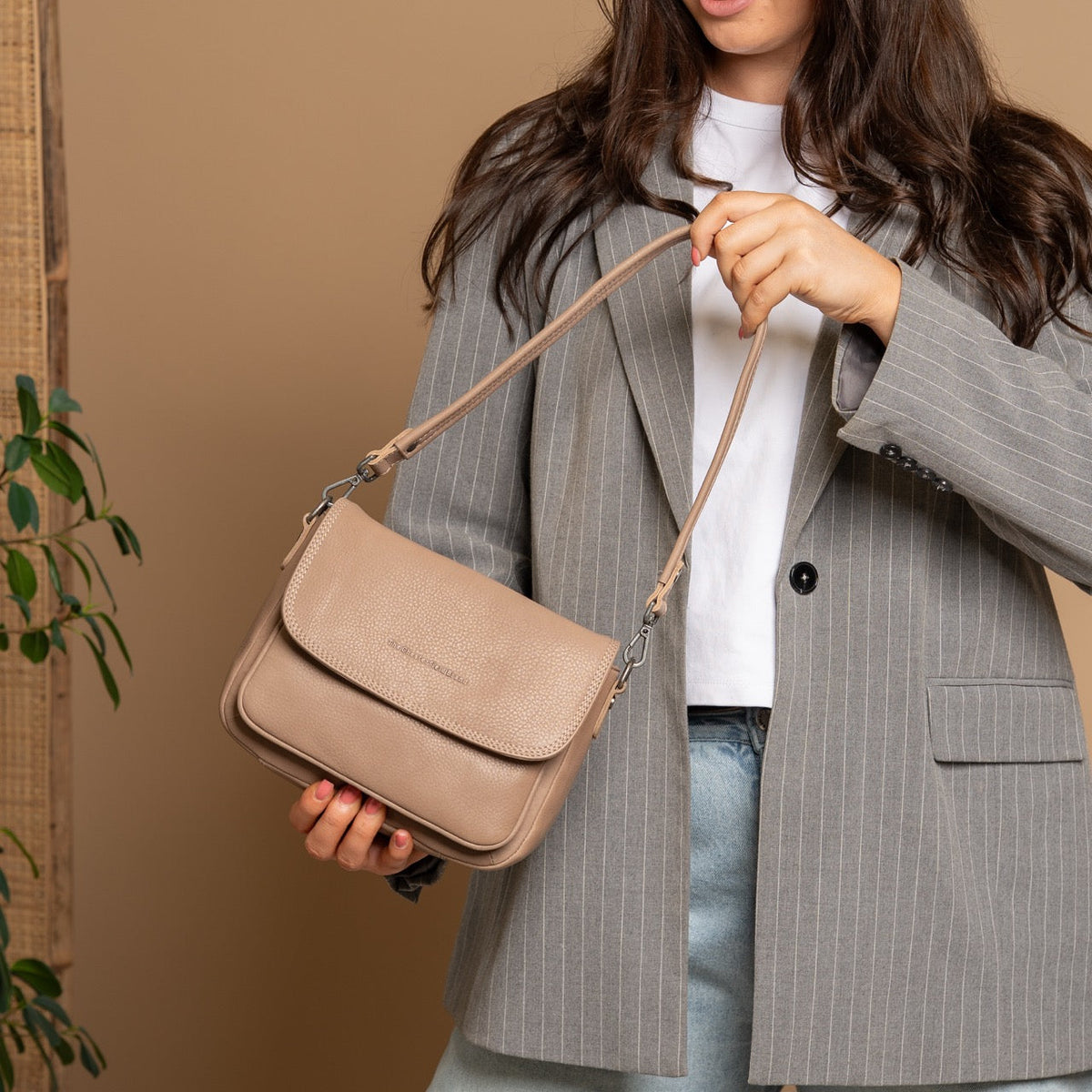 Miloa Full-Grain Leather Shoulder Bag da Donna – Vista prodotto alternativa 3