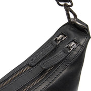 Moneva Full-Grain Leather Shoulder Bag da Donna - Structured Side Profile Showing Gusset Depth &amp; Expansion Capacity