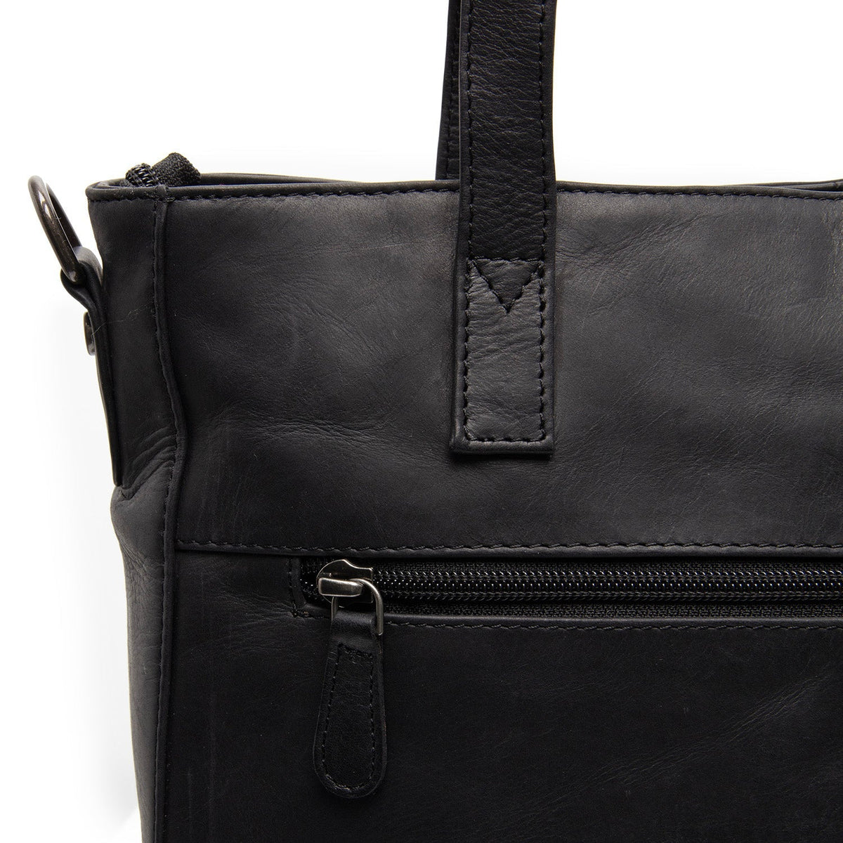 Mosel Full-Grain Leather Shoulder Bag da Donna - Structured Side Profile Showing Gusset Depth &amp; Expansion Capacity
