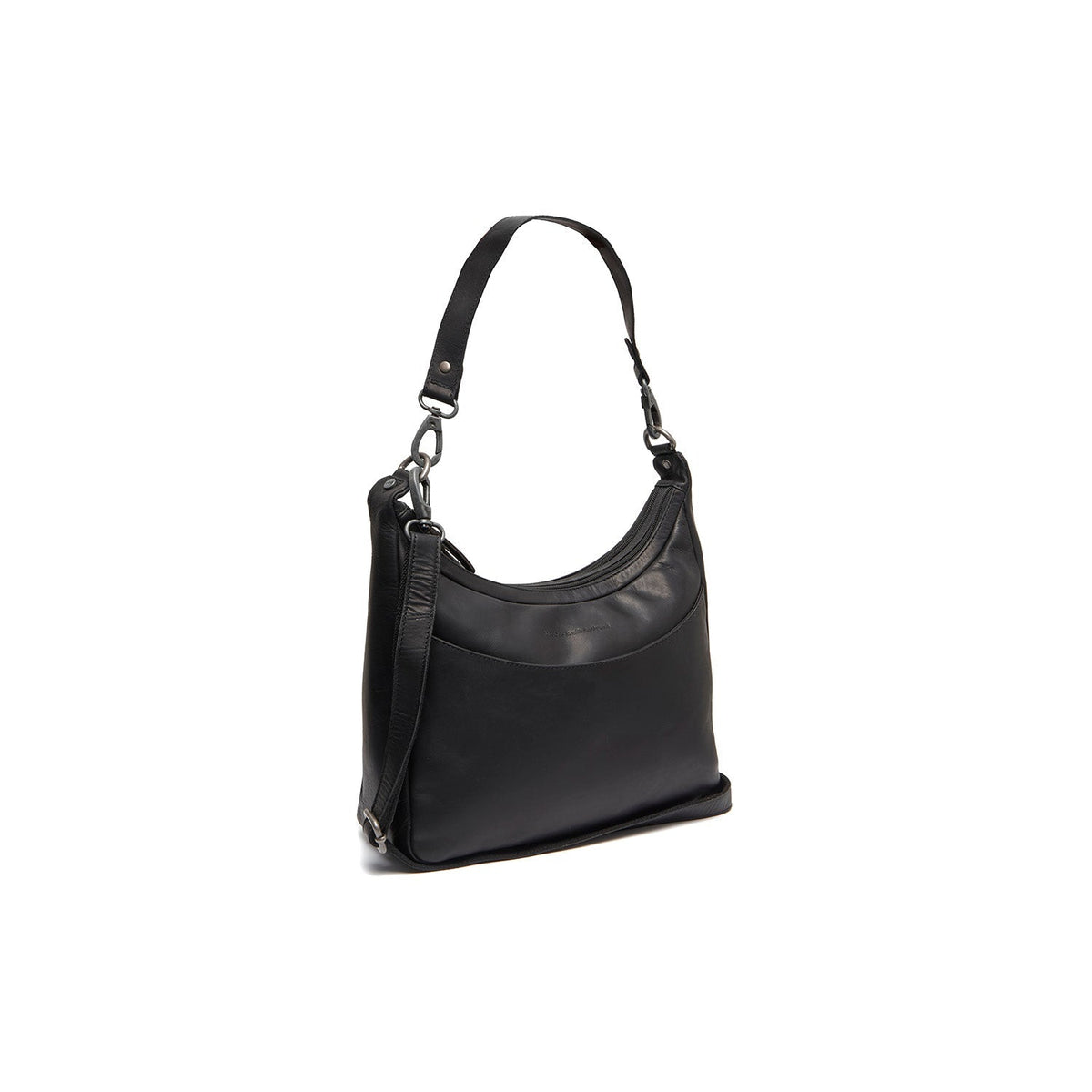 Olvia Full-Grain Leather Shoulder Bag da Donna in Classic 100% Full-Grain Leather - Full Exterior Front Profile View | Acquista online