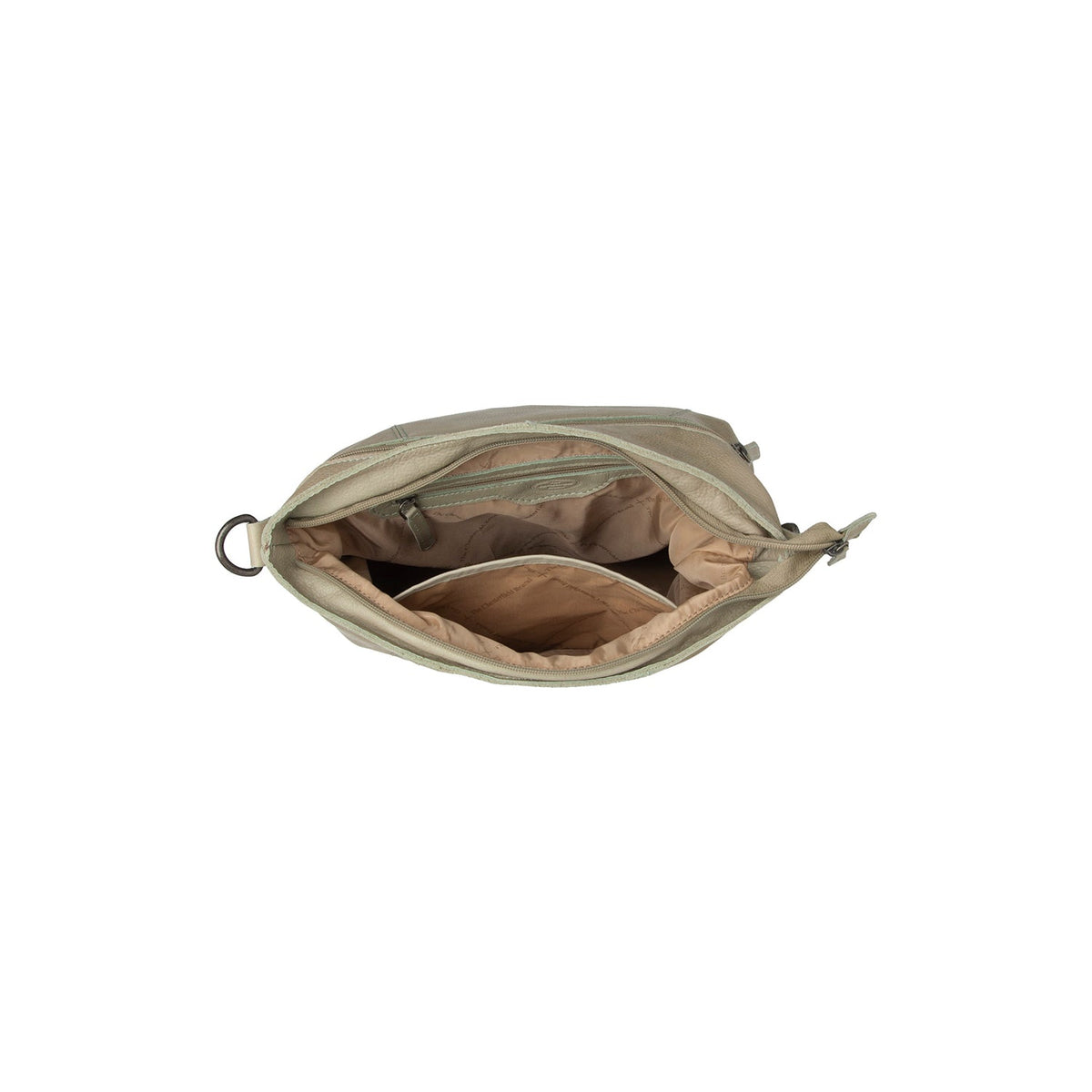 Solid Antique Brass Hardware &amp; Heavy-Duty Dual Zipper Detail on Sintra Full-Grain Leather Shoulder Bag da Donna