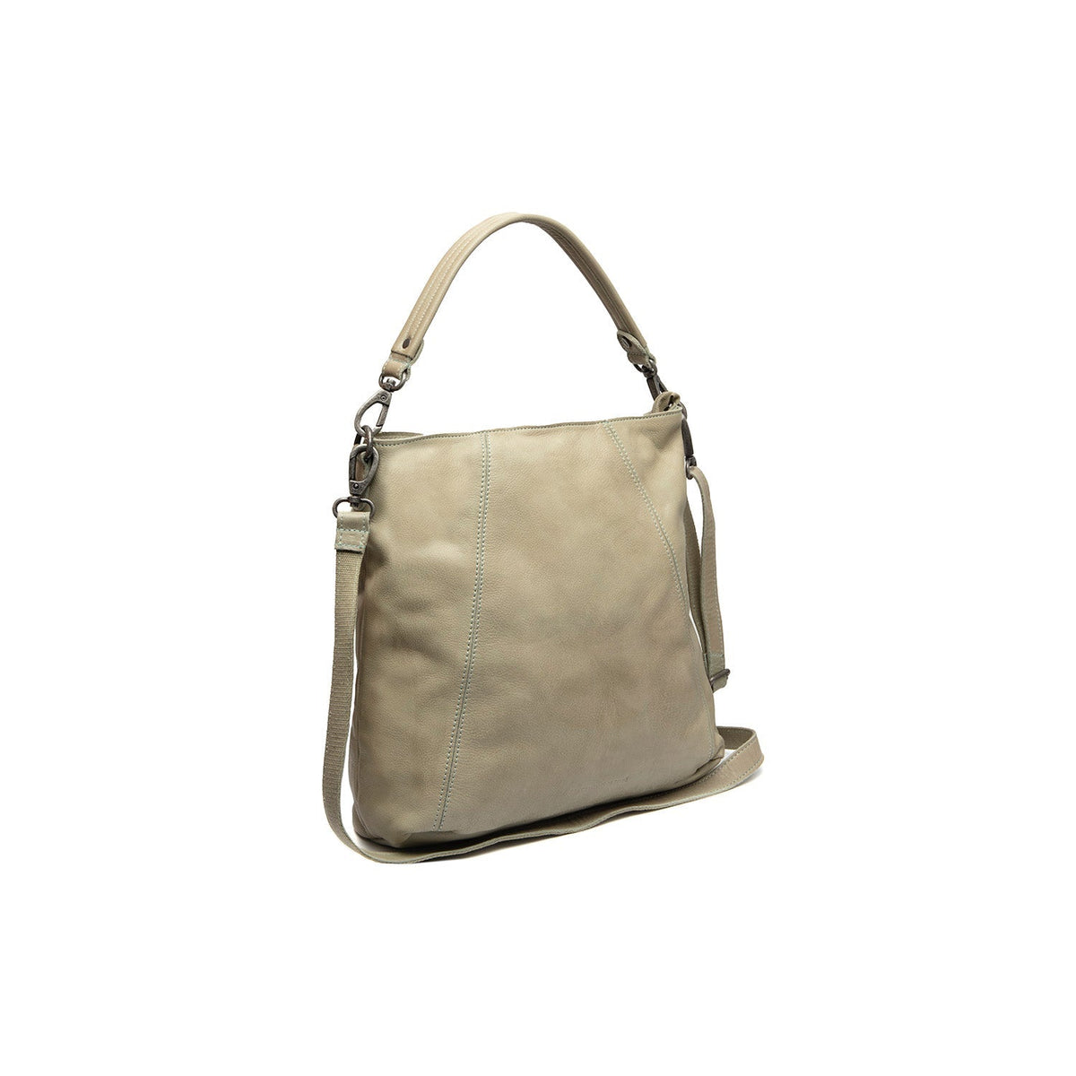 Sintra Full-Grain Leather Shoulder Bag in classica vera pelle pieno fiore 100% - Full Exterior Vista frontale e silhouette sartoriale | Acquista online