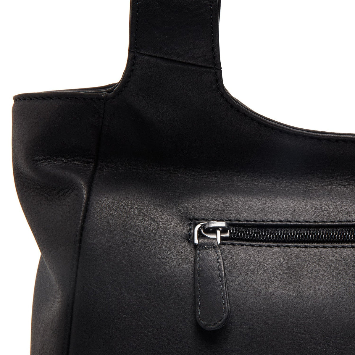Tofino Full-Grain Leather Shoulder Bag da Donna - Structured Side Profile Showing Gusset Depth &amp; Expansion Capacity