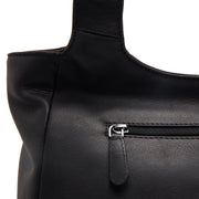 Tofino Full-Grain Leather Shoulder Bag da Donna - Structured Side Profile Showing Gusset Depth &amp; Expansion Capacity